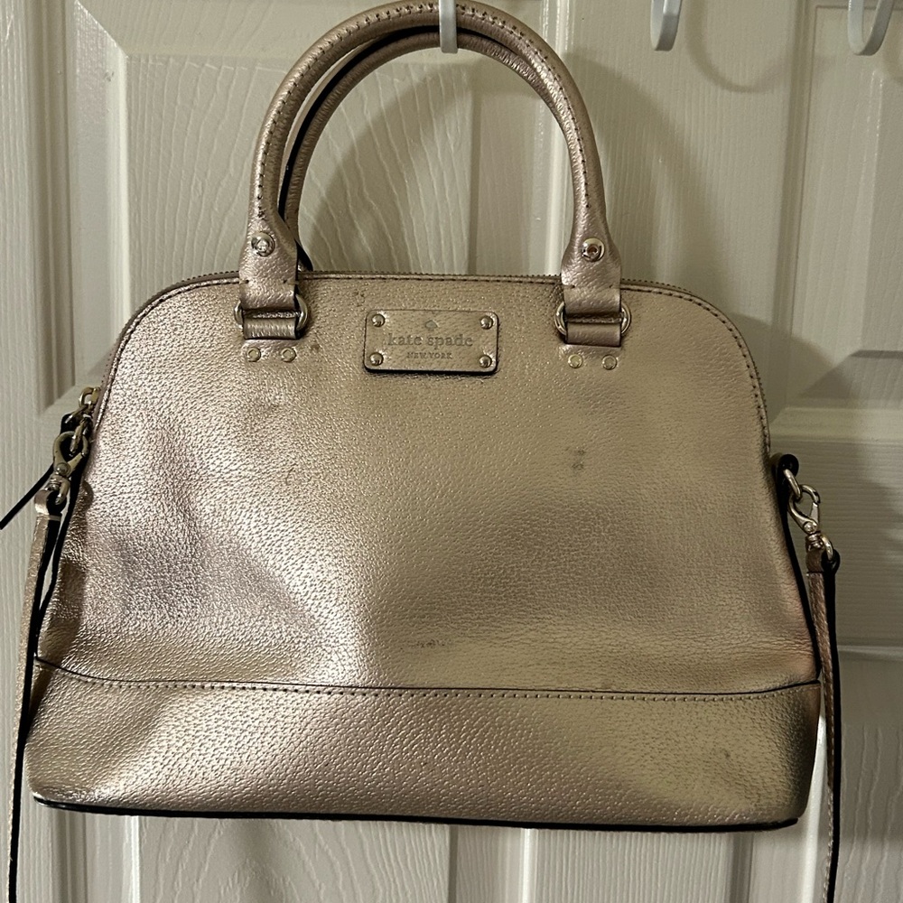 Kate♠️Spade Metallic Gold Satchel Detachable Crossbody